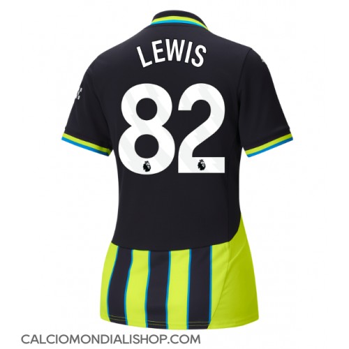 Maglie da calcio Manchester City Rico Lewis #82 Seconda Maglia Femminile 2024-25 Manica Corta